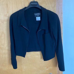CHANEL black cropped jacket, size38